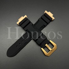 Replacement Black Submersible Rubber Watch Strap Fits Tissot PRX Buckle Adapter