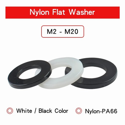 #ad Nylon Flat Washers M2–M20 PA66 White Black 20 200 pcs Plain Washer $31.27