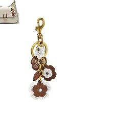Leather Flower Pendant Decorative Keyring, Cute Keychains Boho Flower Color
