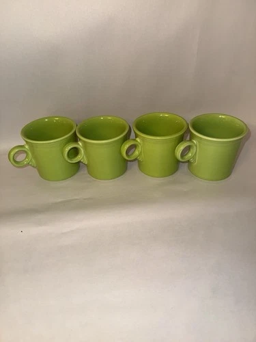 Fiesta Fiestaware Green Chartreuse Set Of 4 Coffee Mugs