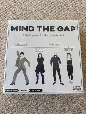 MIND THE GAP Game A Trivia Game For The Generations NEW Solid Roots Boomer Gen X