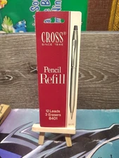 Cross 0.9 mm 12 Pencil Lead Refills & 3 Erasers PER PACK #8401 Vintage NOS 
