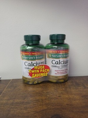 Nature's Bounty Calcium  1200mg Plus Vitamin D3 120 Softgels Twin Pack
