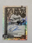 James Wood 2025 Topps Chrome Update Rookie Debut Auto B&W Mini-Diamond Refractor