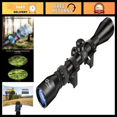 3-9x40 Crosshair Scope with R4 Reticle & Mounts - Hunting, Target Shooting Optic