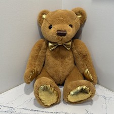 FAO Schwarz 160th Anniversary 13.5" Golden Monogram Collectible Teddy Bear