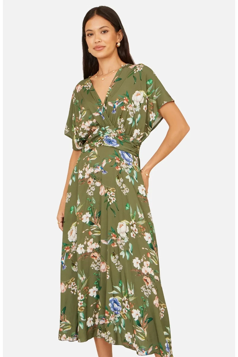 yumi ladies dresses Short Sleeve for Women for sale Midi wrap dress