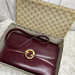 GUCCI Ancien sac à bandoulière Gucci cuir imbriqué