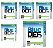 5Pk Blue Def Diesel Exhaust Fluid 2.5 Gallon Emissions Reduction (300Miles/gal)