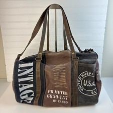 Myra Bag Vintage USA Stamped Upcycle Canvas L...