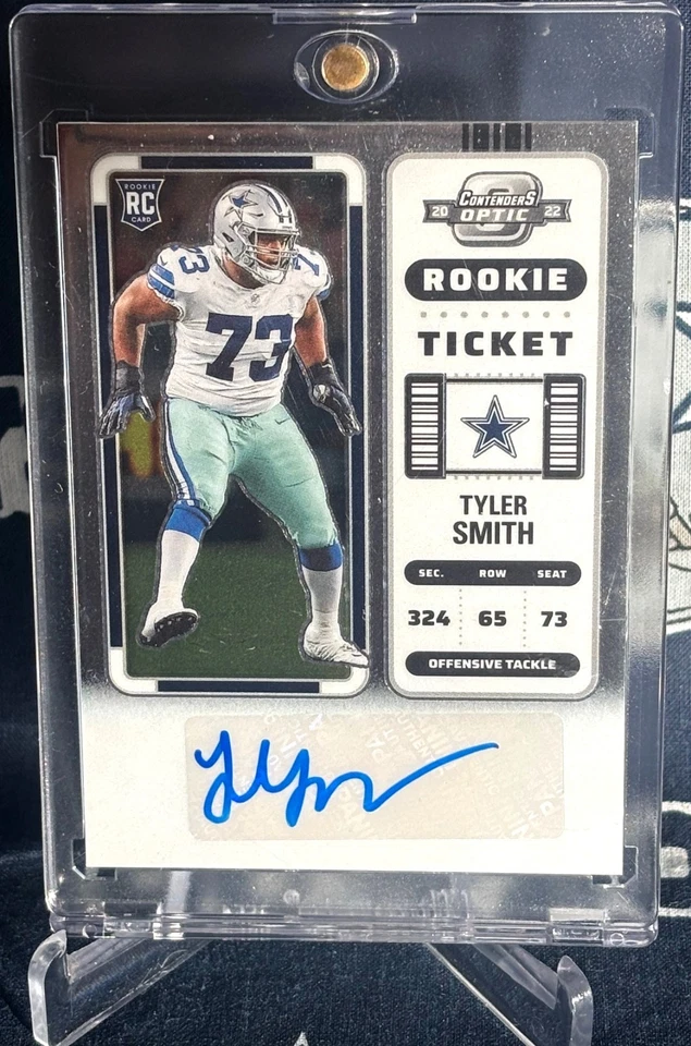 2022 Contenders Optic SILVER Dallas Cowboys TYLER SMITH Autograph AUTO Rookie RC - Image 3 of 4