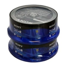 Sony DVD R 2x 15 Pack 30 Total 4.7GB 1-16X AccuCORE New