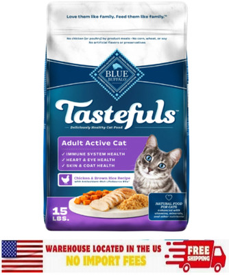 Blue Buffalo Good Taste Dry Cat Food, Active Adult Cat, Chicken & Rice, 15 lb