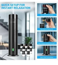 Waterless Scent Diffuser Black w/ Remote Covers 800 SqFt Hotel Aroma