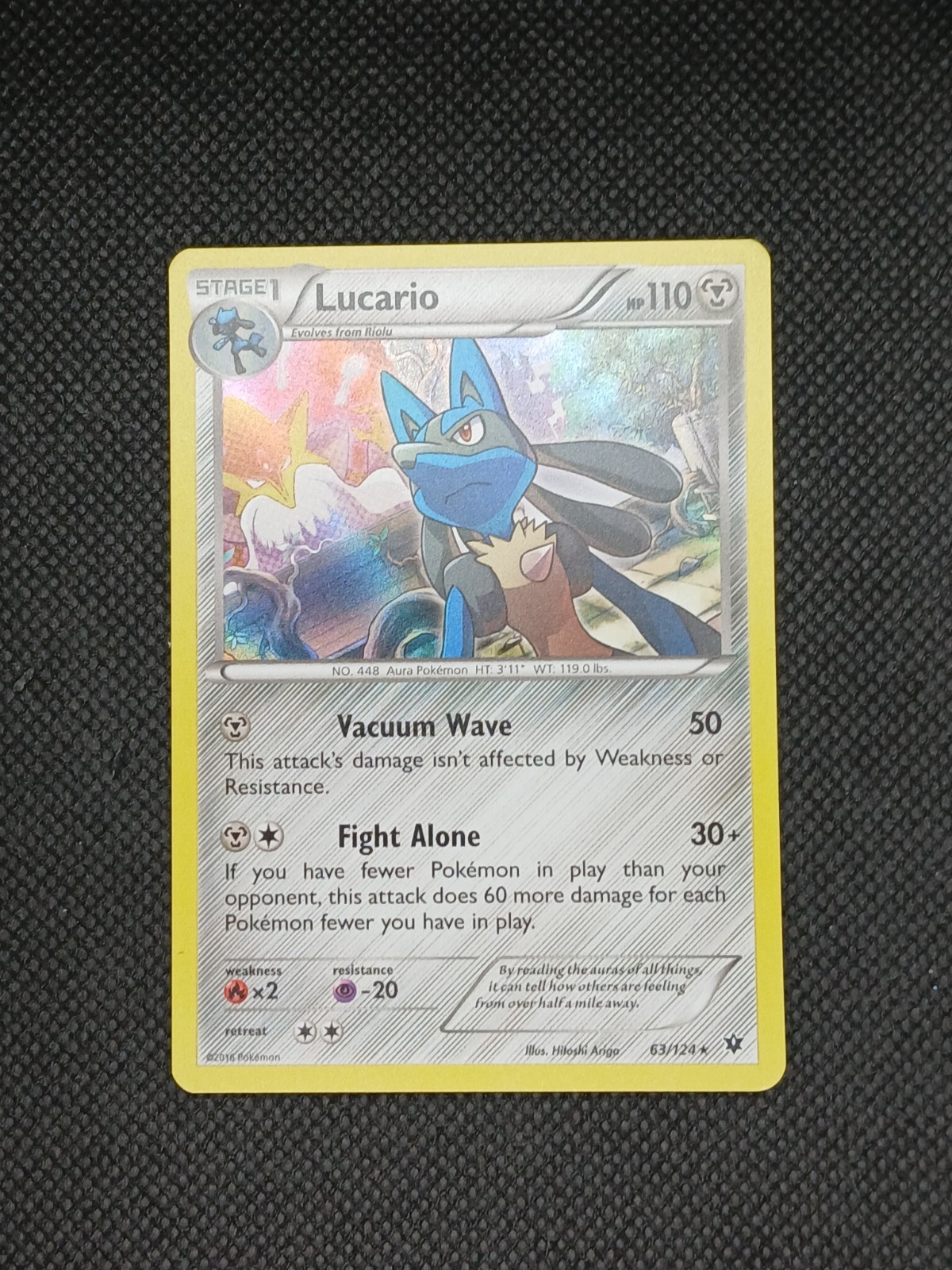 Lucario 63/124 XY-Fates Collide Holo Rare NM Pokemon TCG