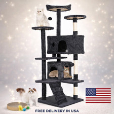 54in Multi-Level Cat Tree Tower Furniture Activity Center with Scratching Posts