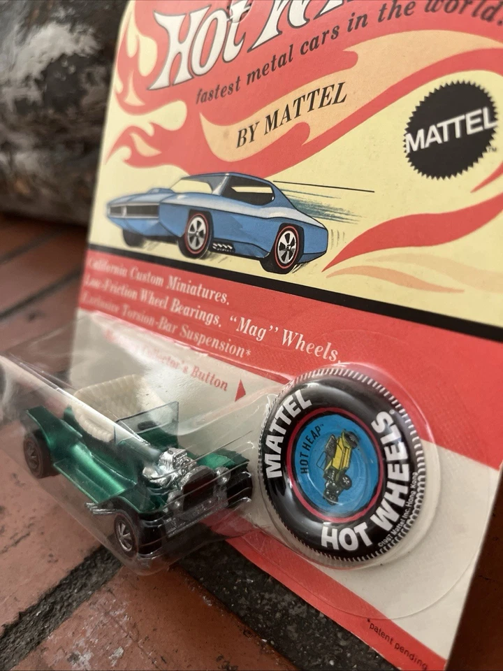 Hot Wheels Redline Hot Heap Green HIGH GRADE Card Unpunched BP Vintage MINTY!!! - Image 4 of 4