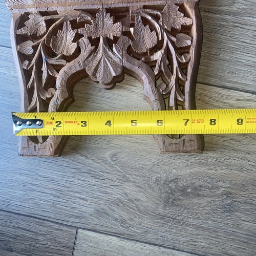 Vtg Hand-Carved Wooden Book Stand – Folding Ornate Book Bible Holder Boho Leaves - Bild 6 von 14