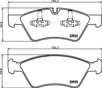 Hella 8DB 355 012-011 Bremsbelagsatz, Scheibenbremse Vorne FüR MERCEDES-BENZ