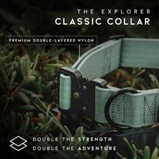 ROAM Premium Dog Collar-Adjustable Heavy Duty Nylon Oregon Haze 1 Wide 11 -15