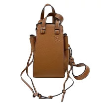 LOEWE Hammock Leather Drawstring Shoulder Camel Tan Calfskin Shoulder Bag