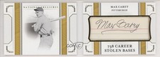 2019 National Treasures Cut Signature Booklets Statlines 5/10 Max Carey Auto 5m1