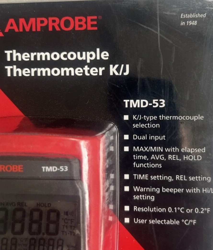 Amprobe TMD-53 K/J 타입 - 이중 입력 열전대 온도계 - 새 제품 (미개봉) 3