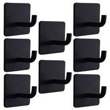 Sticky Hooks - 8 Pack Towel/Coat Hooks Adhesive Wall Hook Stick on Bathroom o...