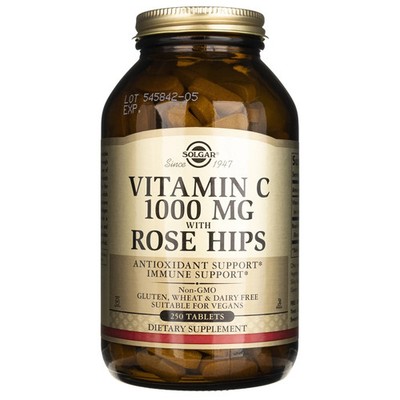 Solgar Vitamin C 1000 mg mit Hagebutten Tabletten - 250 Stück BBE 11/25
