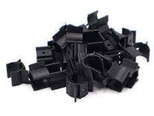 Essentra Components VM1004 Cable Clip, U-Type Black Fastener 0.500", 20pk
