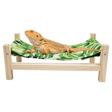 Bearded Dragon Bed, Wooden Reptile Sleeping Hammock, Bearded Dragon Tank Acce...
