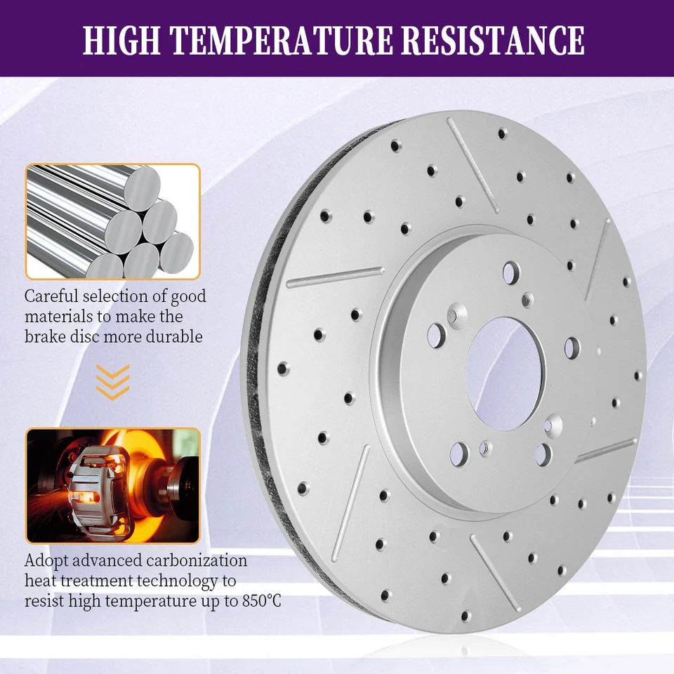 Almohadilla cerámica de rotor perforado delantero trasero para Subaru Impreza Forester Legacy Outback Foto 2 de 4