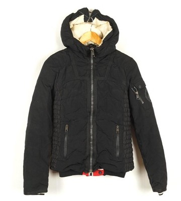 NAPAPIJRI Women Puffer Jacket Size S Down Fill Insulated Hooded Black Full Zip