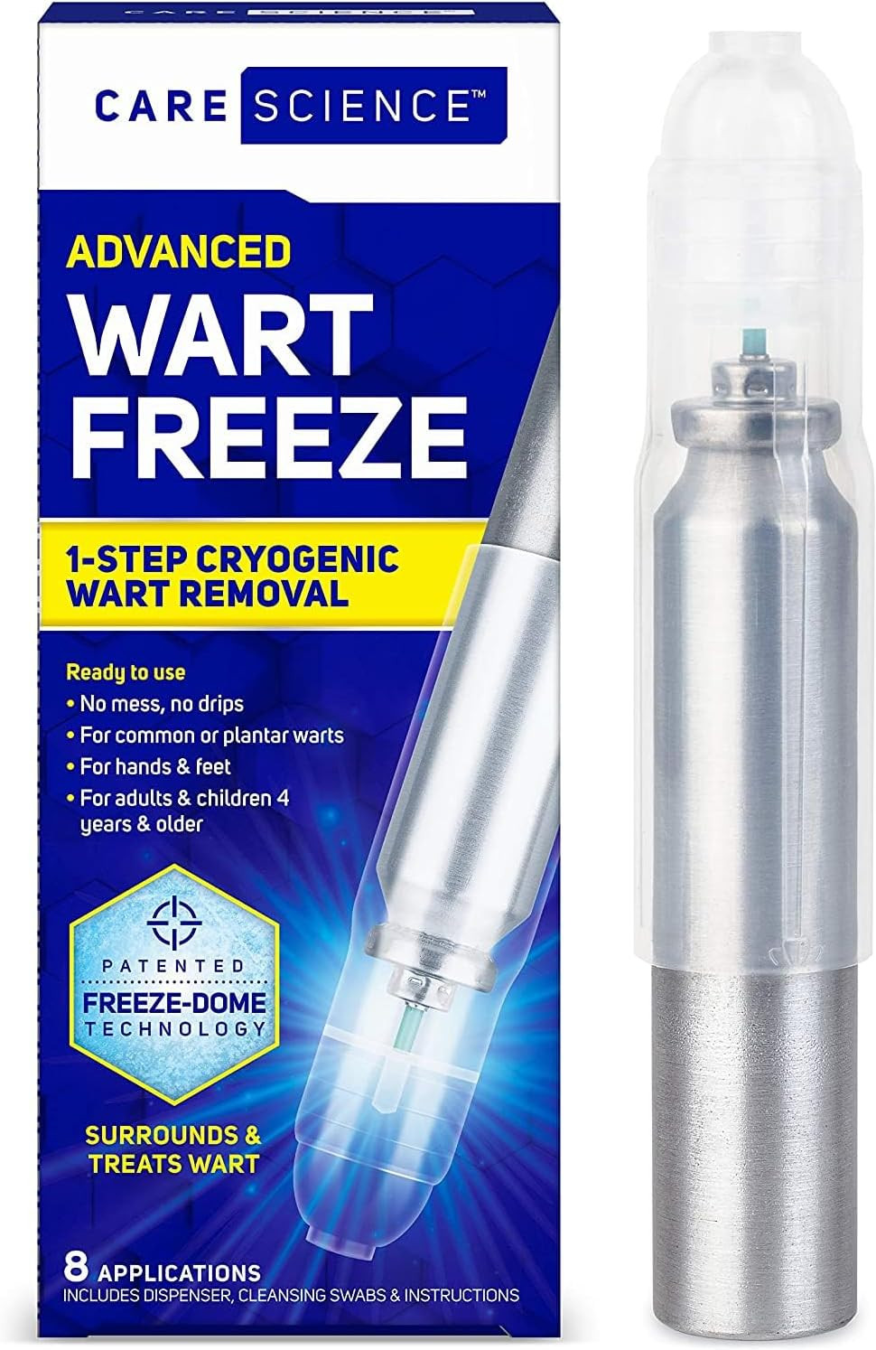 Wart Remover Freeze, 8 Applications | 1-Step Wart Removal for Common Warts on Ha