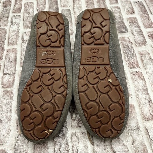 Ugg Slippers Alena Moccasin Ankle Booties Suede Sheep Fur Lined size 6 Gray - Picture 4 of 8