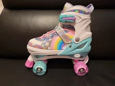 SULIFEEL Rainbow  EU Size 37-39 Adjustable Light up Roller Skates  For Girls 