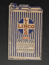Scarce 1920's-30's Linco / Lincoln Motor Oil Fold Out Die Cut Sewing Trade Card