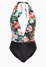 Zimmerman Bellitude Floral Plunge One-Piece Swimsuit $320, Sz 0 US 2 / 4, NWT!