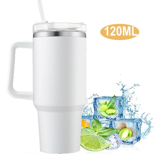 Thermobecher mit Strohhalm und Henkel, 1200ml 40oz Kaffeebecher To Go mit Deckel - Bild 12 von 12