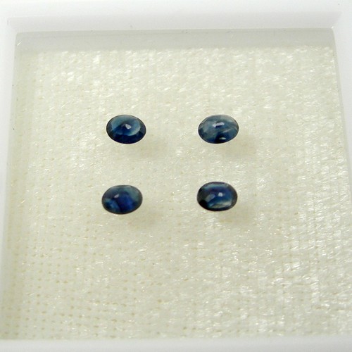 0.72 carat Oval 3.8x3 mm Qty 4, Natural Parti blue Australian Sapphire Gemstone - Picture 5 of 12