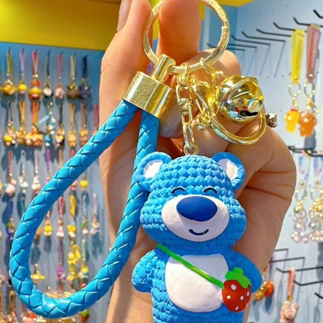 Blue teddy bear keychain sale