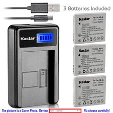 Kastar Battery LCD Charger for Canon NB-4L NB-4LH & Canon Digital IXUS Wireless