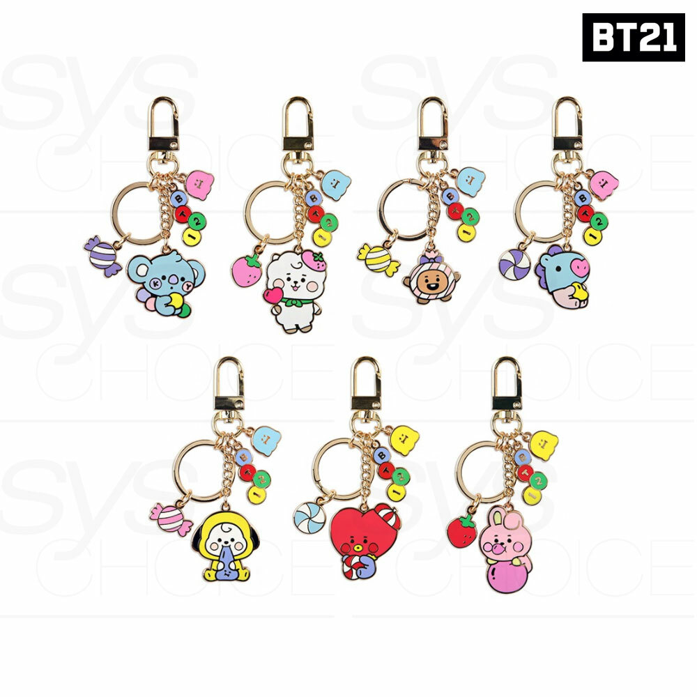 BTS BT21 Official Authentic Goods JELLY CANDY Metal Keyring +