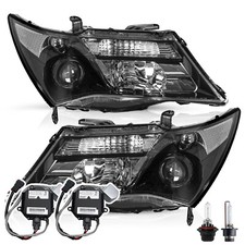 For 2007-2013 Acura MDX Headlights w/o Adaptive HID Ballast Black Headlights