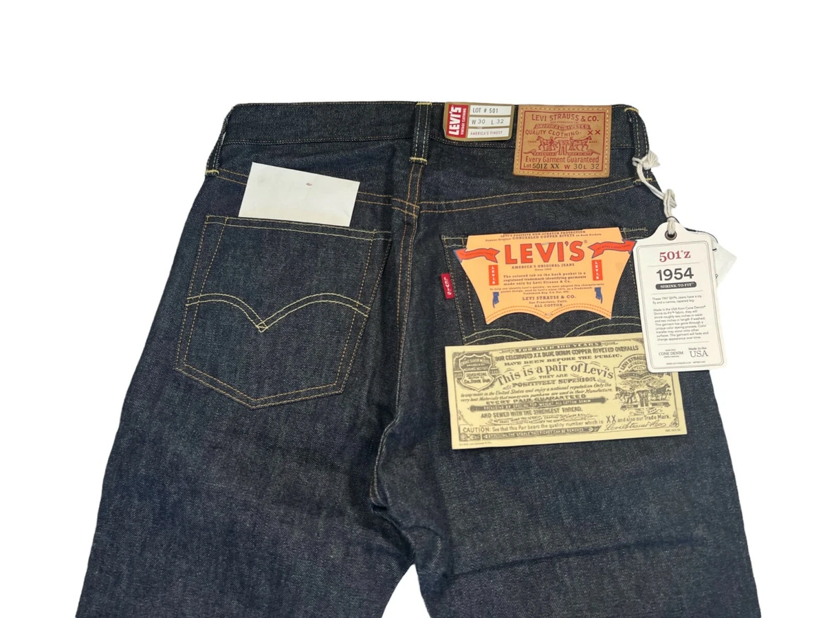 levi's vintage clothing lvc 1954 501z blue cone mills selvedge jeans