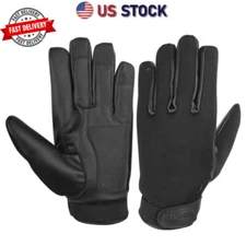 Men's Leather Police Soft Genuine Real Chauffeur Car Driving Gloves Unline Black