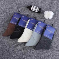 5 Pairs Mens Dress Socks Thick Multi Color Print Casual Work Crew
