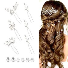 12 Pieces Hair Accessories for Women Pearl Crystal Bridal Hair Pins Wedding H...