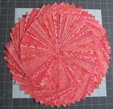 54 Coral Calico Fabric 5" Quilting Squares 100 Cotton Charm pack Bundle