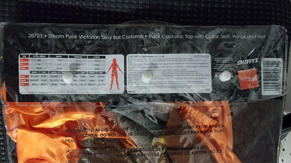 Steam панк викторианской сексуальный летучая мышь женщин костюм Хэллоуин косплей новый большой 14-16 - Изображение 3 из 3